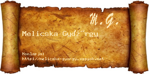 Melicska György névjegykártya